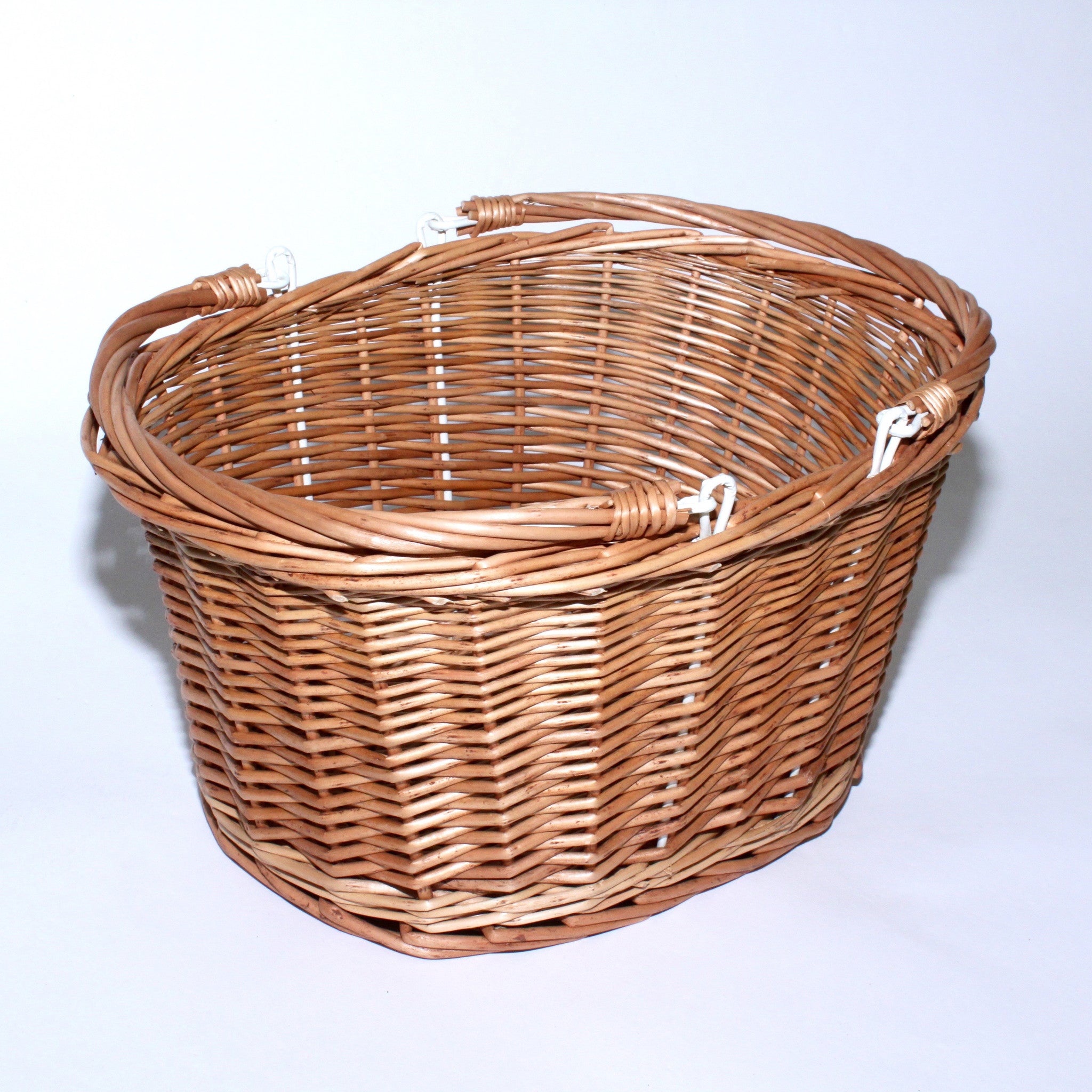 Wicker and Wire Bicycle Front Basket Set