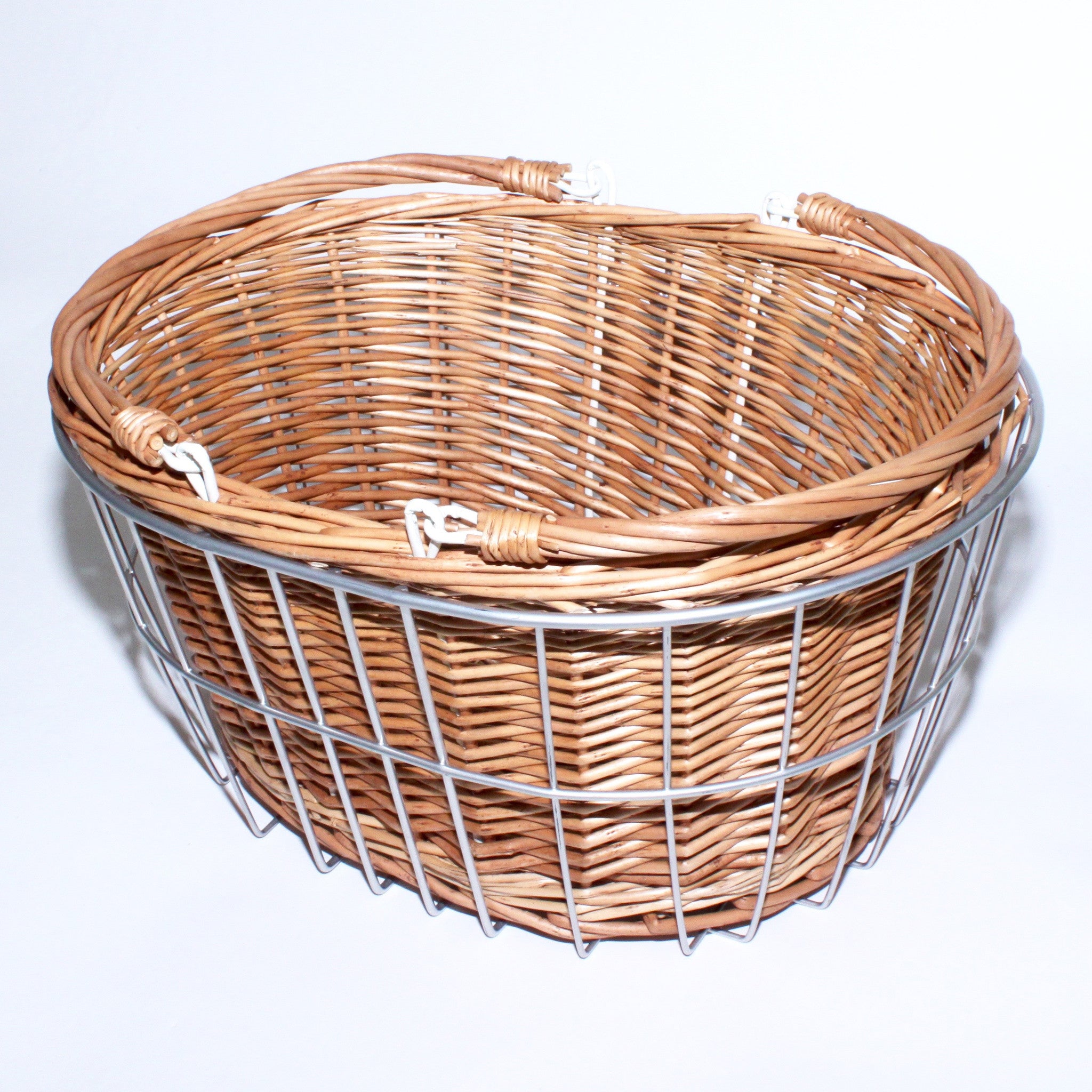 Wicker and Wire Bicycle Front Basket Set