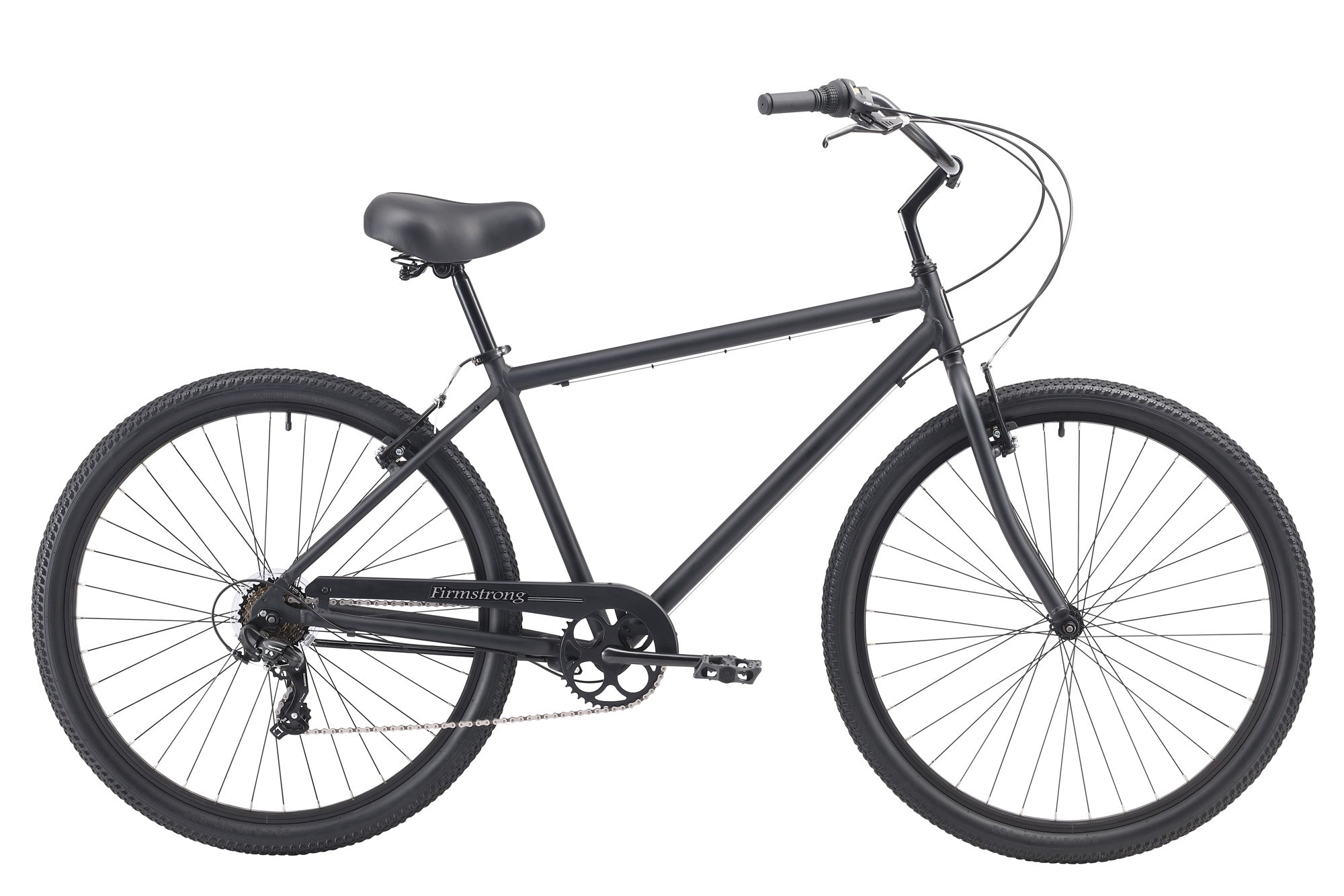 Firmstrong 29" Black Rock 7 Speed, Matte Black - Men's Beach Cruiser Bike w/ Heavy Duty Wheel